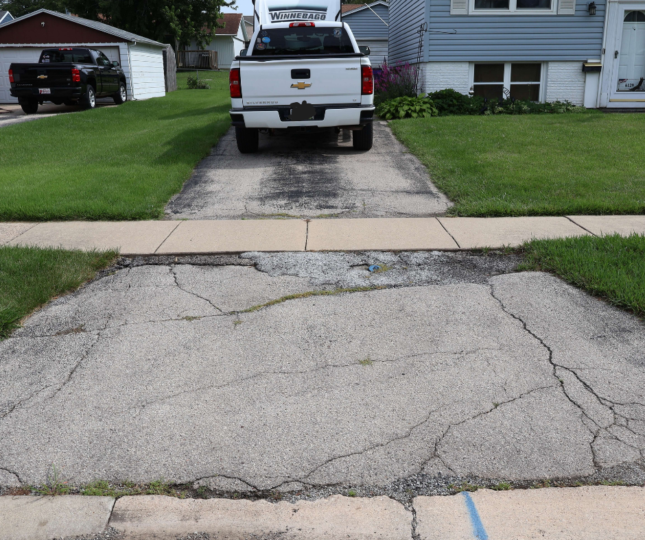 Before concrete driveway installation in Cedar Rapids, Iowa