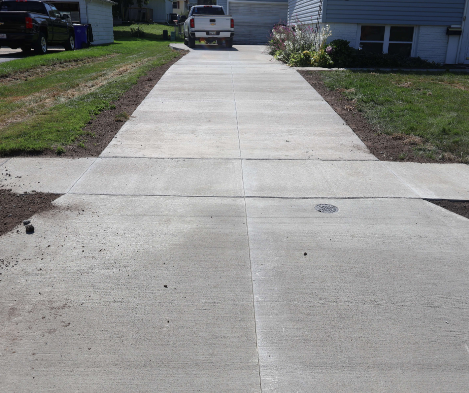 After concrete driveway installation in Cedar Rapids, Iowa